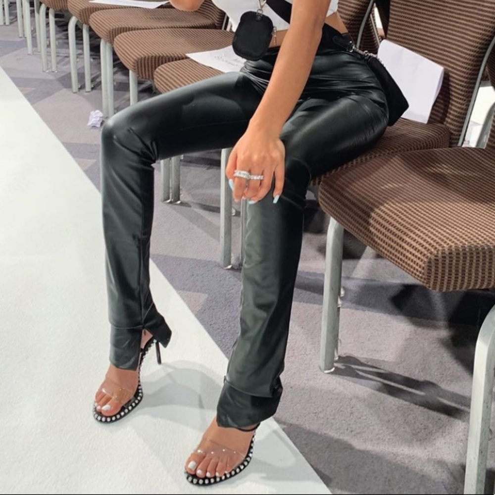 Zara Extra Long Faux Leather Pants